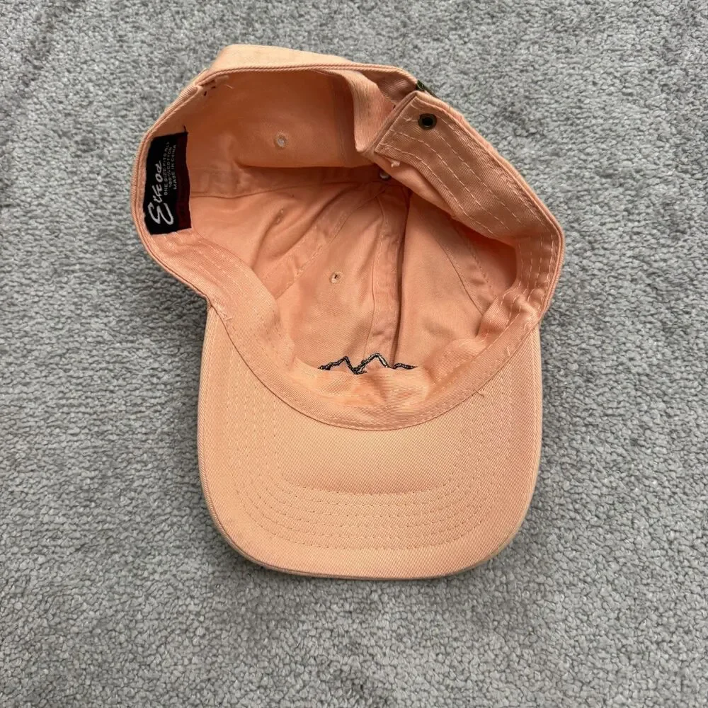 Elkod Mountain Range Embroidered Dad Hat Cap Peach One Size Fits All Outdoor